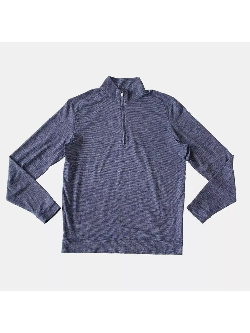 Johnnie-O Vaughn Striped PREP-Formance 1/4 Zip Pullover Mens S in Twilight Blue - Picture 3 of 10